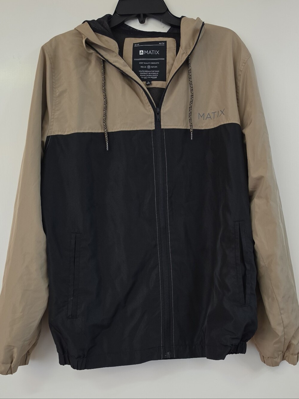 Matix Men's Two-Tone Black and Tan Windbreaker Jacket